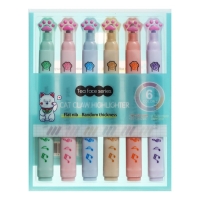 Набор маркеров-текстовыделителей 6 цветов, "Лапки с нотами" Набор маркеров-текстовыделителей 6 цветов, "Лапки с нотами"