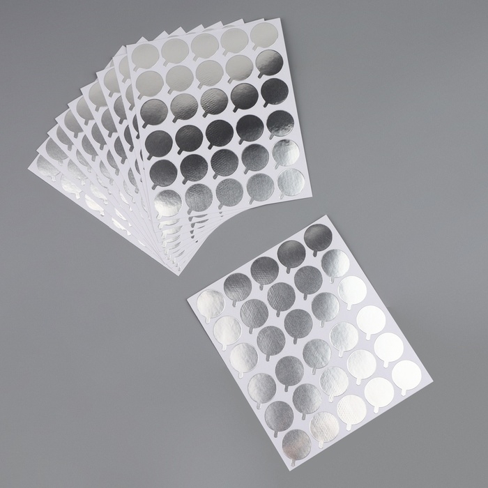 Планшет для наращивания ресниц, набор - 10 листов, цвет серебристый