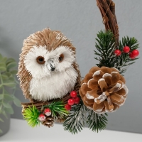 Сувенир подвеска "Совёнок с шишкой" 8,5х13х19 см