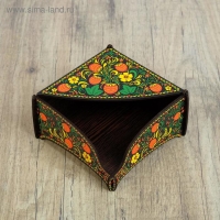 Салфетница деревянная "Хохлома земляника", цветная Салфетница деревянная "Хохлома земляника", цветная