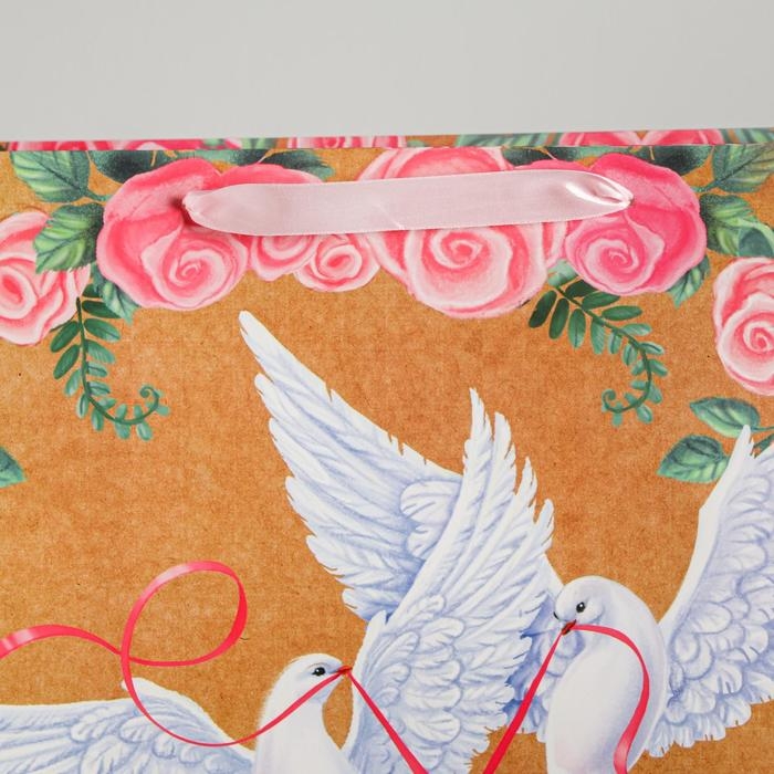 Пакет подарочный ламинированный, упаковка, &laquo;Счастливы вместе&raquo;, XL 49 х 40 х 19 см