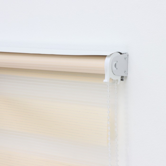 Штора рулонная &laquo;День-ночь&raquo; с люрексом, 120&times;180 см (с учётом креплений 3,5 см), цвет бежевый