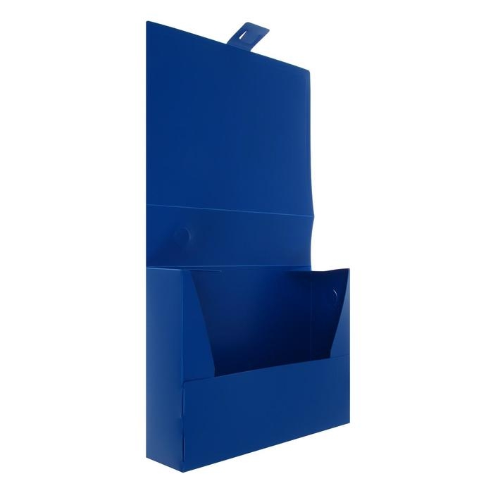 Папка-короб архивная А4, корешок 80 мм, пластик, Calligrata, вырубная застежка, синяя, до 700 листов Папка-короб архивная А4, корешок 80 мм, пластик, Calligrata, вырубная застежка, синяя, до 700 листов