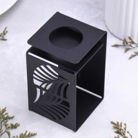 Подсвечник большой "Пальмовый лист" 7х7х11,5 см, чёрный