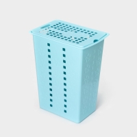 Корзина бельевая с крышкой &laquo;Виолетта&raquo;, 30 л, 37&times;25&times;48 см, цвет голубой