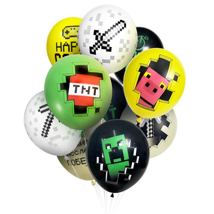 Шар латексный 12" &laquo;Пиксели&raquo; пастель МИКС, набор 25 шт.