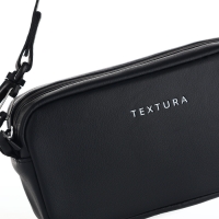 Сумка женская на молнии, TEXTURA, маленький размер, длинный ремень, цвет чёрный