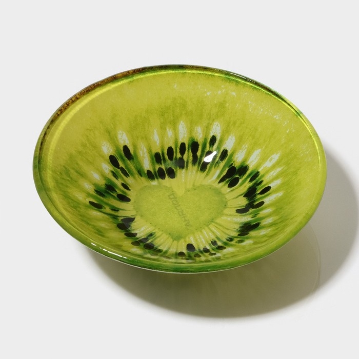 Салатник стеклянный Доляна &laquo;Киви&raquo;, 200 мл, 12&times;2,5 см, цвет зелёный
