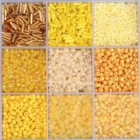 Бисер стекло 6/0, 8/0, 12/0 в шкатулке "Жёлтый" стеклярус 15,5х9,5х1,6 см Бисер стекло 6/0, 8/0, 12/0 в шкатулке "Жёлтый" стеклярус 15,5х9,5х1,6 см