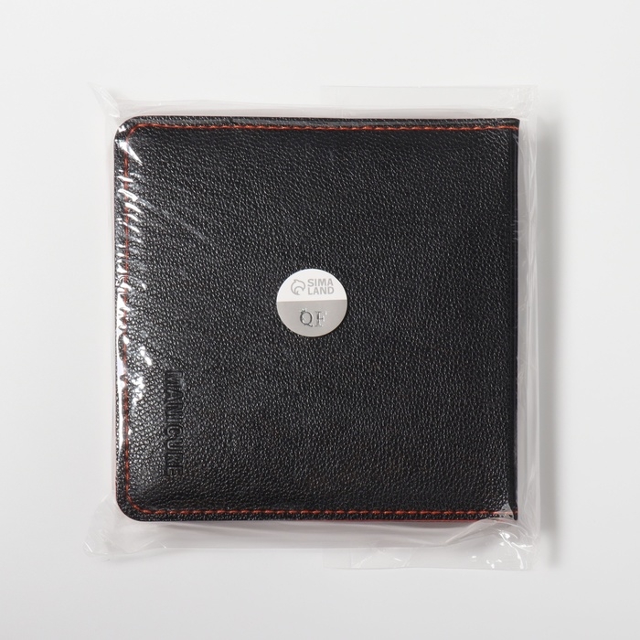 Набор маникюрный, 6 предметов, в футляре, цвет оранжевый/чёрный Набор маникюрный, 6 предметов, в футляре, цвет оранжевый/чёрный