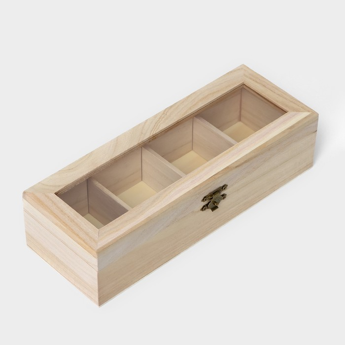 Ящик для хранения чайных пакетиков Доляна &laquo;Ахмадабад&raquo;, 4 ячейки, 25&times;9,5&times;6,5 см