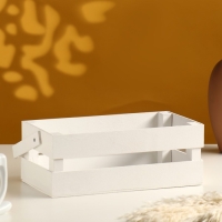 Кашпо деревянное 24.5&times;13.5&times;9 см "Двушка Лайт", двухреечное, белый Дарим Красиво