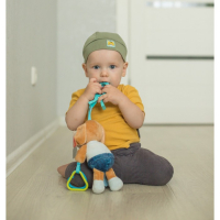 Подвеска - погремушка &laquo;Щенок Маф&raquo;, прорезыватель, цвет синий, на кроватку, коляску, Крошка Я