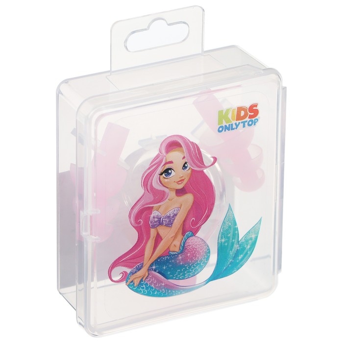 Набор для плавания ONLYTOP &laquo;Русалка&raquo;: зажим для носа, беруши, цвет розовый