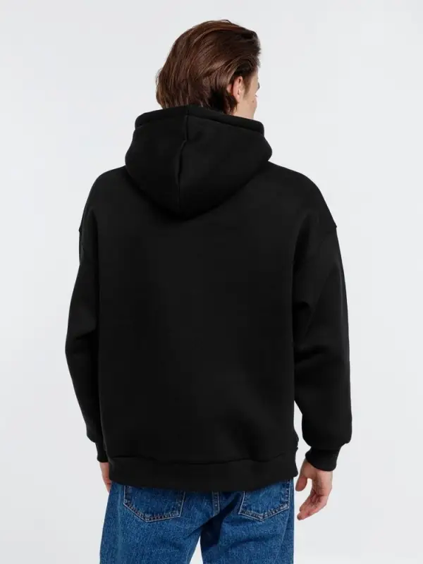 Худи оверсайз унисекс Go Easy, черное, размер S