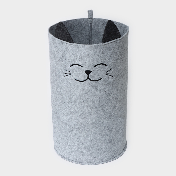 Корзина для хранения Funny &laquo;Котик&raquo;, цвет серый