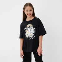 Футболка детская MINAKU, цвет чёрный, рост 116 см Футболка детская MINAKU, цвет чёрный, рост 116 см