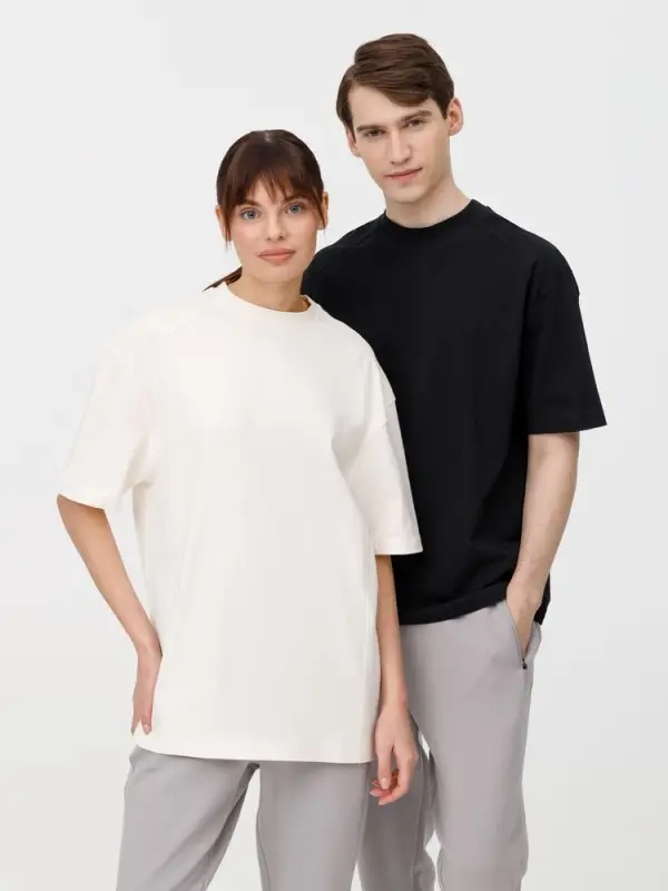 Футболка оверсайз унисекс Sideline, молочно-белая, размер XS/S