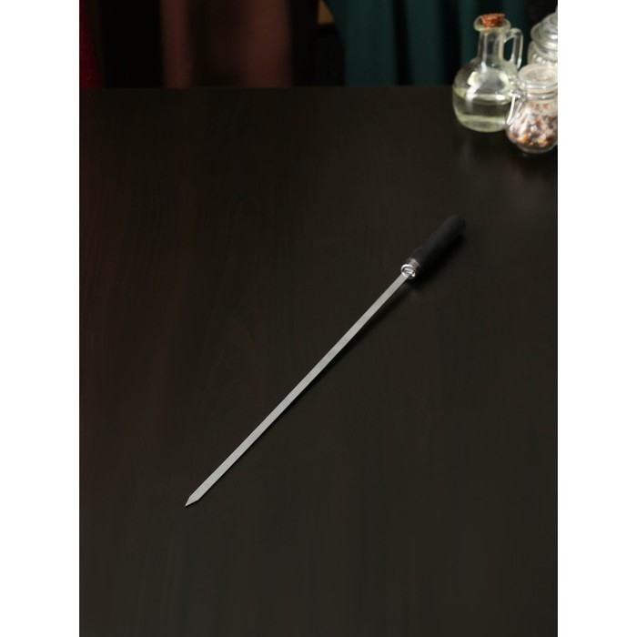 Подарочный набор для подачи шашлыка: доска - тарелка 40&times;18&times;5,5 см, шампур 1 шт, опахало, соусник, берёза