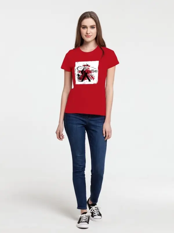Футболка женская Carmen and Carwoman, красная, размер S Футболка женская Carmen and Carwoman, красная, размер S