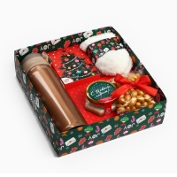 Подарочный набор «Веселья в новом году»: чай со вкусом лесных ягод 50 г., крем-мед хлопковый 120 г., арахис в шоколадной глазури, 100 г., носки р-р: 36–39, термос 500 мл. Подарочный набор «Веселья в новом году»: чай со вкусом лесных ягод 50 г., крем-мед хлопковый 120 г., арахис в шоколадной глазури, 100 г., носки р-р: 36–39, термос 500 мл.