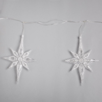 Гирлянда &laquo;Нить&raquo; 2 м с насадками &laquo;Полярная звезда&raquo;, IP20, прозрачная нить, 30 LED, свечение мульти (RG/RB), мигание, 220 В