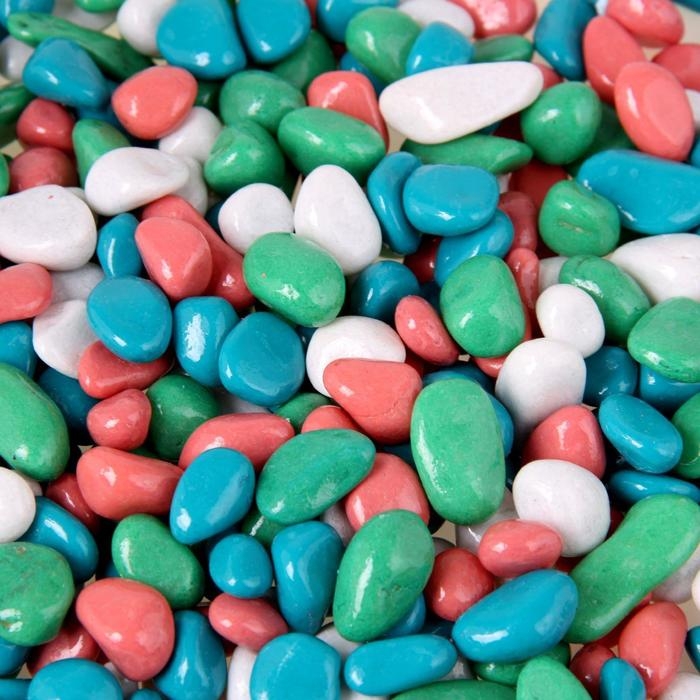 Грунт для аквариума Грунт для аквариума "Галька цветная, салатовый-белый-бирюзовый-розовый" 800г фр 8-12 мм