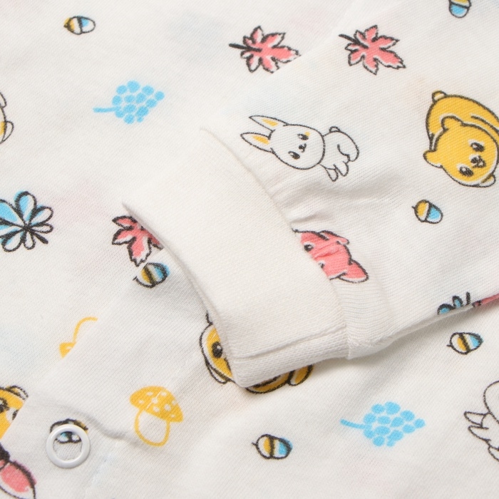 Боди детское с длинным рукавом, цвет экру/ЗВЕРИ, рост 56-62 см