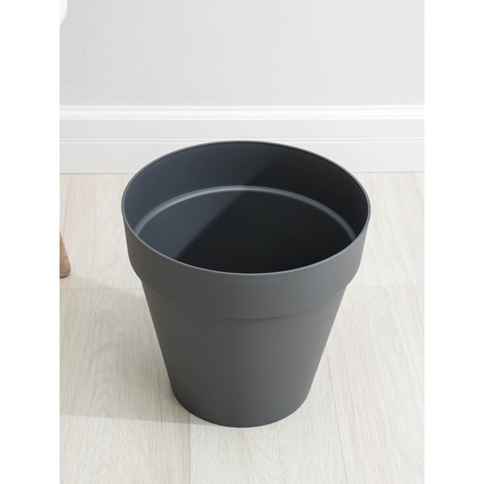 Кашпо для цветов со вставкой Tarragon, 14 л, d=31 см, h=28,8 см, цвет серый Кашпо для цветов со вставкой Tarragon, 14 л, d=31 см, h=28,8 см, цвет серый