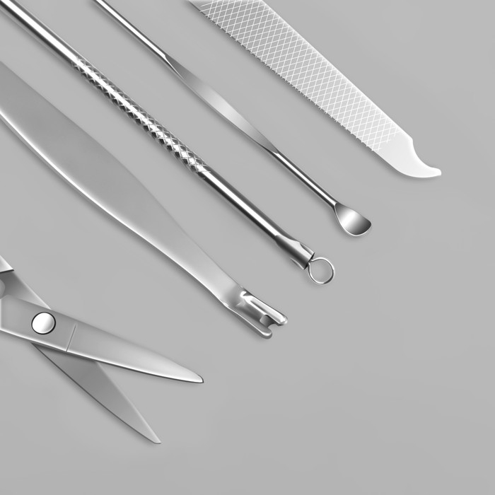 Набор маникюрный &laquo;Style&raquo;, 8 предметов, в футляре, цвет чёрный