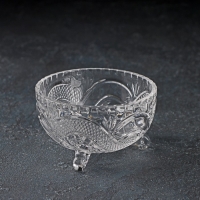 Конфетница стеклянная на ножках Доляна «Венеция», 200 мл, 10×6 см Конфетница стеклянная на ножках Доляна «Венеция», 200 мл, 10×6 см