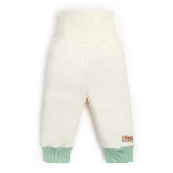 Костюм детский (свитшот, брюки) MINAKU, цвет зелёный/экрю, рост 68-74 см