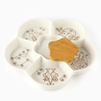 Менажница керамическая новогодняя &laquo;С Новым годом&raquo;, 24 см, белая