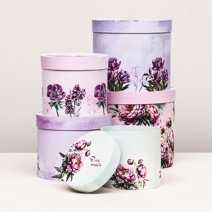 Набор шляпных коробок 5 в 1 Набор шляпных коробок 5 в 1 "Для тебя" , 22 х 19,5 , 14 х 13 см