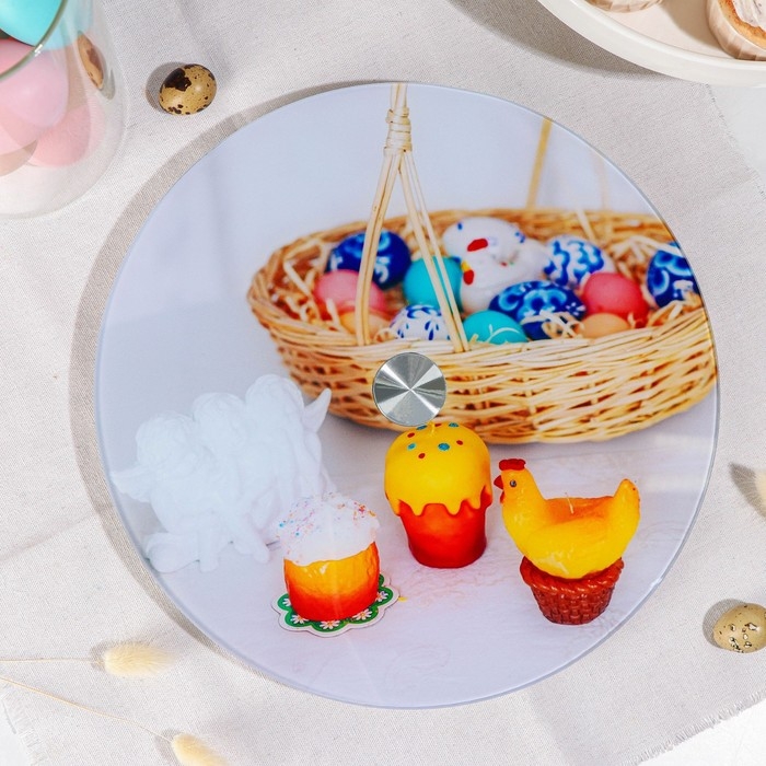 Подставка стеклянная для торта вращающаяся Доляна «Пасхальная корзинка», d=32 см ㅤ Подставка стеклянная для торта вращающаяся Доляна «Пасхальная корзинка», d=32 см ㅤ