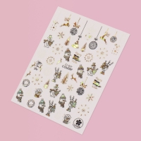 Новый год! Наклейки для ногтей &laquo;Снеговик&raquo;, металлизированные