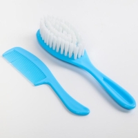 Набор по уходу за ребёнком, 5 предметов: щётка, расчёска, безопасные ножницы, пилочка и щипчики для ногтей, цвет голубой Набор по уходу за ребёнком, 5 предметов: щётка, расчёска, безопасные ножницы, пилочка и щипчики для ногтей, цвет голубой