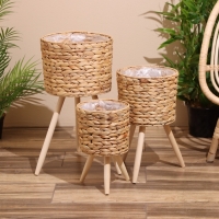 Набор плетёных кашпо, 3 шт, высота 36х36х56 см Набор плетёных кашпо, 3 шт, высота 36х36х56 см