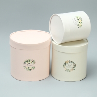 Набор шляпных коробок 3 в 1, упаковка подарочная, &laquo;Эко&raquo;, 13 х 13 - 18 х 18 см