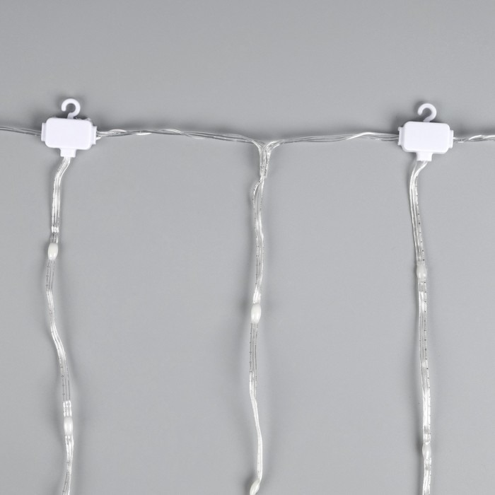 Умная гирлянда &laquo;Бахрома&raquo; 3 &times; 0.4 м роса, IP20, серебристая нить, 144 LED, пульт ДУ, приложение, свечение RGB, USB