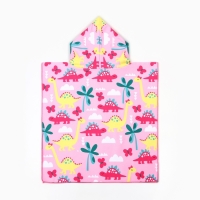 Полотенце-пончо детское LoveLife "Динозавры", цв. розовый, 60х120 см, 100% пэ, 230 г/м2 Полотенце-пончо детское LoveLife "Динозавры", цв. розовый, 60х120 см, 100% пэ, 230 г/м2