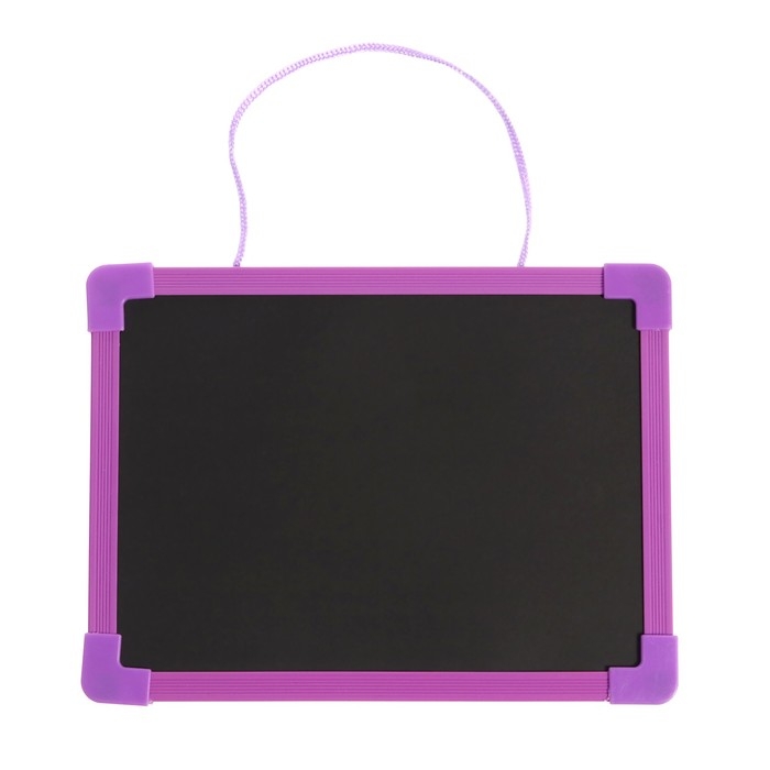 Доска для рисования двухсторонняя картонная, маркер + мел + губка, цвета МИКС