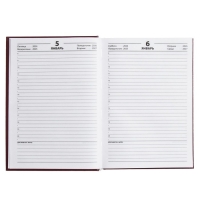 Ежедневник полудатированный на 4 года А5, 192 листа, обложка бумвинил, бордовый
