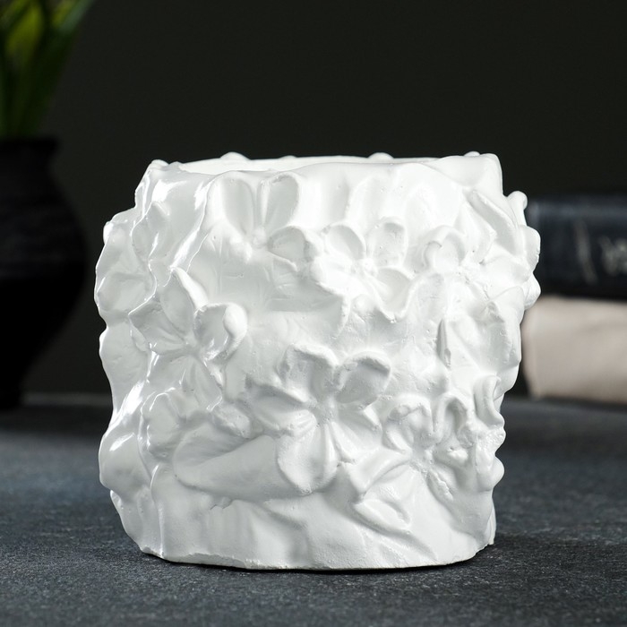 Горшок - органайзер "Лицо девушки" белый, 0,35л, 12х10х12см