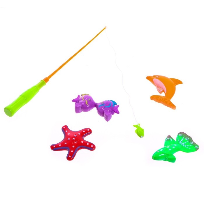 Магнитная игра &laquo;Весёлая рыбалка&raquo;: удочка, 4 рыбки, МИКС