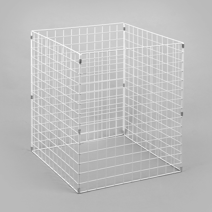 Корзина-накопитель складная, на колесах, 1 полка, 60&times;60&times;80 см, цвет белый