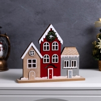 Подвеска световая "Городок", 24х5х21 см, 6 LED, CR2032x1 (в компл.), свечение тёплое белое