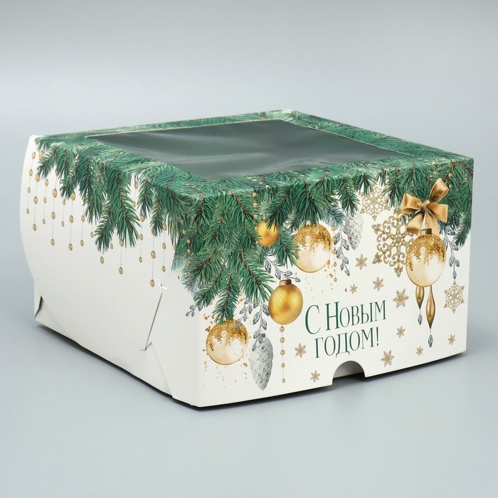 Коробка для капкейков складная с двусторонним нанесением &laquo;Новогоднее чудо&raquo;, 16 х 16 х 10 см, Новый год