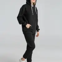 Толстовка на молнии с капюшоном Unit Siverga Heavy черная, размер XS