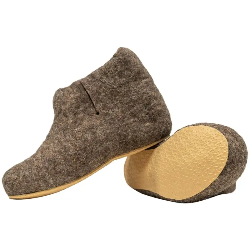 Домашние валенки Wild, серо-коричневые (натуральные), размер 35